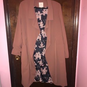 Duster Coat in blush/nude